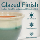 Sunnydaze Round Glazed Ceramic Planter with Drainage