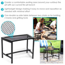 Sunnydaze Curved Outdoor Bench - Mesh Metal Patio Bench