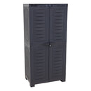 Sunnydaze Plastic Lockable Storage Cabinet with 3 Adjustable Shelves