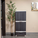 Sunnydaze 3-Shelf Plastic Lockable Storage Cabinet - 57.5" - Charcoal w/ Gray Trim