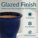 Sunnydaze Studio Glazed Ceramic Planter with Drainage Holes - Set of 2