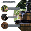 Sunnydaze Country Wood Barrel Water Fountain