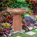 Sunnydaze Gleeful Garden Metal Outdoor Bird Bath - UV-Resistant Finish