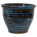Sunnydaze Round Glazed Ceramic Planter with Drainage