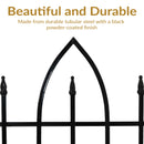 Sunnydaze 2-Piece Gothic Iron Decorative Garden Border Fence - Black