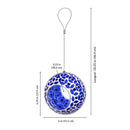 Sunnydaze Round Mosaic Glass Hanging Bird Feeder - 6"