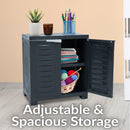Sunnydaze Plastic Garage Storage Cabinet with Adjustable Shelf
