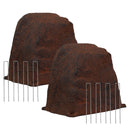 Sunnydaze Flat-Top Artificial Landscape Rock Cover with Stakes