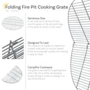 Sunnydaze Foldable Fire Pit Grate - Steel Round Grill Grate