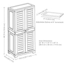 Sunnydaze Plastic Lockable Storage Cabinet with 3 Adjustable Shelves - Gray