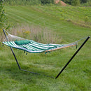 Sunnydaze Rope Hammock with 12' Steel Stand, Pad, and Pillow