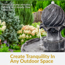 Sunnydaze 2-Tier Solar Outdoor Water Fountain with Battery Backup
