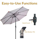 Sunnydaze Aluminum Outdoor Patio Umbrella with Tilt and Crank