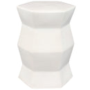 White Sunnydaze Moderno Geometric Ceramic Decorative Garden Stool - 17.25"