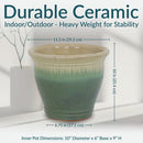 Sunnydaze Studio Glazed Ceramic Planter with Drainage Holes - Set of 2