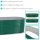 Sunnydaze Stackable Galvalume Steel Raised Garden Bed - Oval