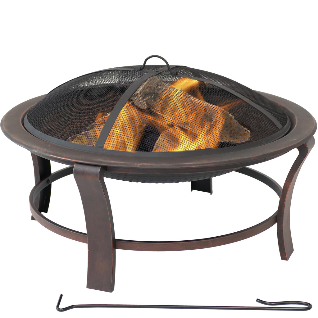 Sunnydaze Modern Cast Iron Fire Pit Bowl with Stand - 23 Diameter