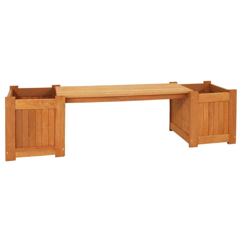 Sunnydaze Meranti Wood Outdoor Potting Bench with Teak Oil Finish - 42