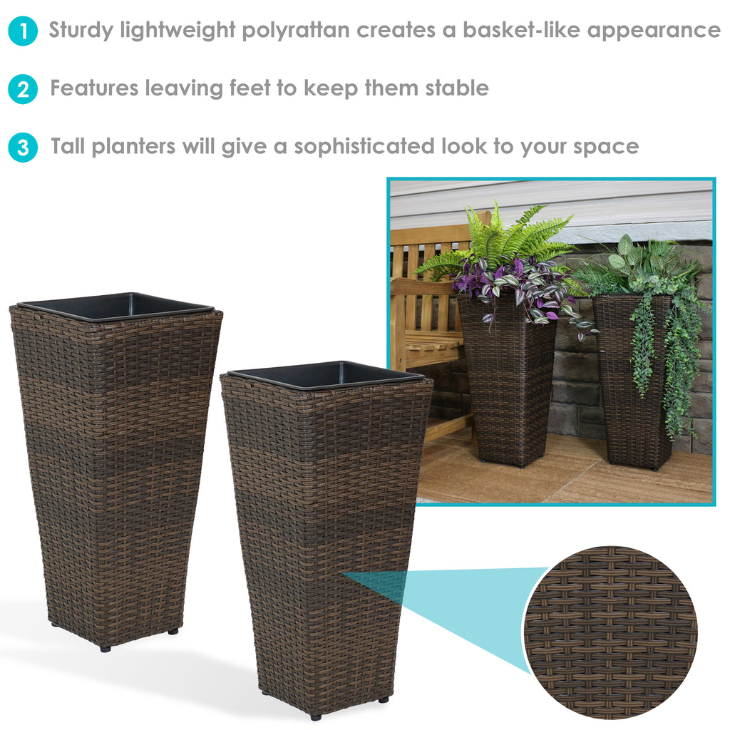 Basket Burnt Rattan Modern Planters