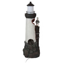 Sunnydaze Gull's Cove Outdoor Lighthouse Fountain with LED Light - 36"