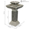 Sunnydaze Square 2-Tier Outdoor Bird Bath Fountain with LED Lights - 25"