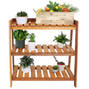 Sunnydaze Outdoor Meranti Wood Garden Shelf with Teak Oil Finish