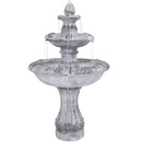 Sunnydaze 50" 3-Tier Outdoor Water Fountain - Mediterranean Reinforced Concrete