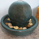 Sunnydaze Indoor Ceramic Tabletop Water Fountain with Orb - 7"