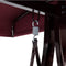 Sunnydaze 3-Person Steel Patio Swing with Side Tables and Canopy - Merlot