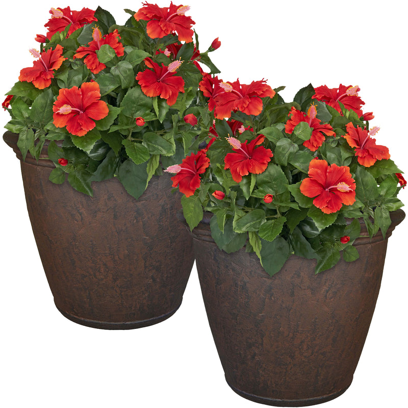 Sunnydaze Anjelica Polyresin Outdoor Flower Pot Planter