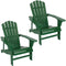 Sunnydaze Coastal Bliss Wooden Adirondack Chair Set of 2