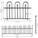 Sunnydaze 2-Piece Strasbourg Steel Garden Fence Panels - 6' Overall