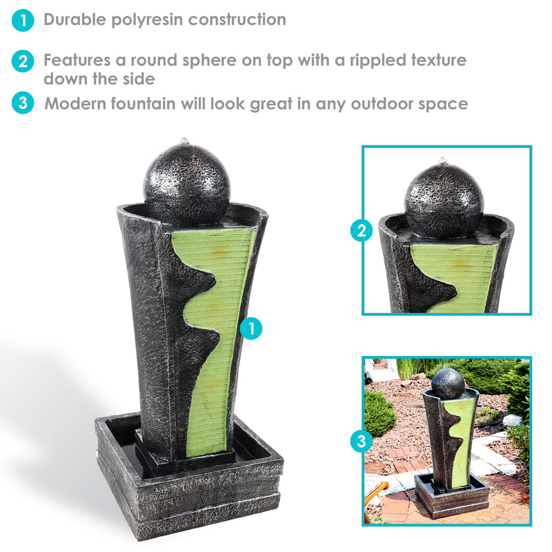 Sunnydaze Art Deco Rippling Stream Outdoor Water Fountain - 39"