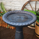 Sunnydaze Façade du Soleil Reinforced Concrete Bird Bath - 26"