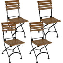 Sunnydaze European Chestnut Wooden Folding Bistro Side Chair