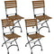 Sunnydaze European Chestnut Wooden Folding Bistro Side Chair