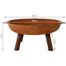 Sunnydaze Rustic Cast Iron Fire Pit Bowl with Stand