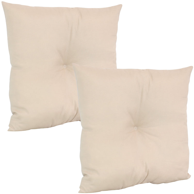 Sunnydaze 19-Inch Tufted Indoor/Outdoor Decorative Throw Pillow Set of 2