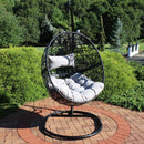 Sunnydaze Jackson Outdoor Hanging Egg Chair Chair with Stand