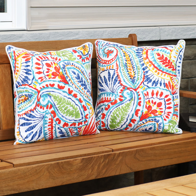 Sunnydaze Polyester Outdoor Decorative Throw Pillow - Set of 2