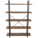 Sunnydaze 5-Tier Industrial Style Open Bookshelf