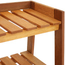 Sunnydaze Outdoor Meranti Wood Garden Shelf with Teak Oil Finish