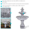 Sunnydaze 45" 3-Tier Outdoor Water Fountain - Mediterranean Reinforced Concrete