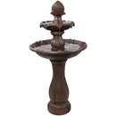 Sunnydaze 2-Tier Pineapple Solar Fountain with Battery Backup - Rust Finish - 46-Inch
