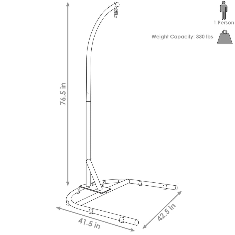 Sunnydaze Steel U-Shape Hanging Chair Stand - 76"