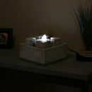 Sunnydaze Square Dynasty Bubbling Indoor Tabletop Fountain - 7"