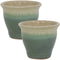 Sunnydaze Studio Glazed Ceramic Planter - Set of 2