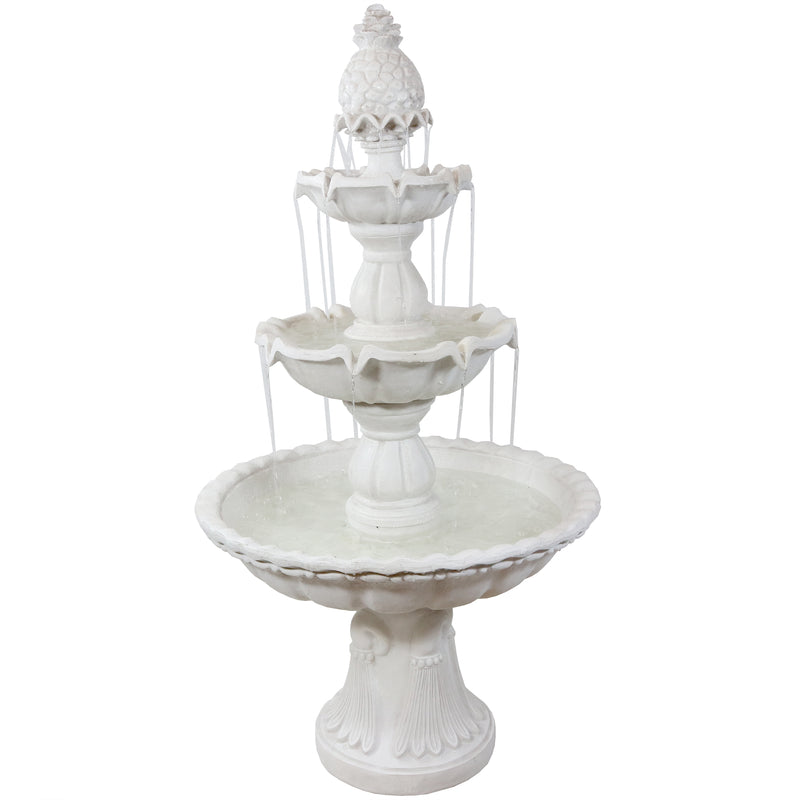 Sunnydaze Welcome 3-Tier Water Fountain for Garden - 59-Inch