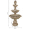 Sunnydaze 3-Tier Cornucopia Outdoor Water Fountain - 61" H