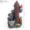 Sunnydaze Fire Hydrant Gnomes Outdoor Water Fountain with LED Light - 16"